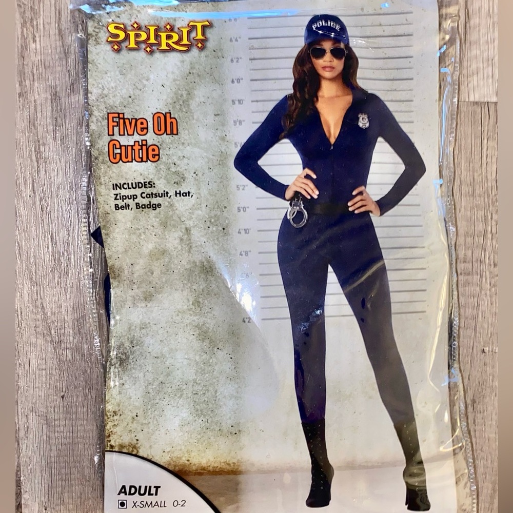 Spirit Halloween Sexy Bodysuit Woman Police Costume